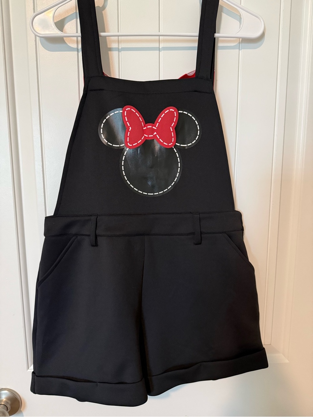 Disney Her Universe Minnie Mouse Black Scuba Shortalls Bow Size M NWT